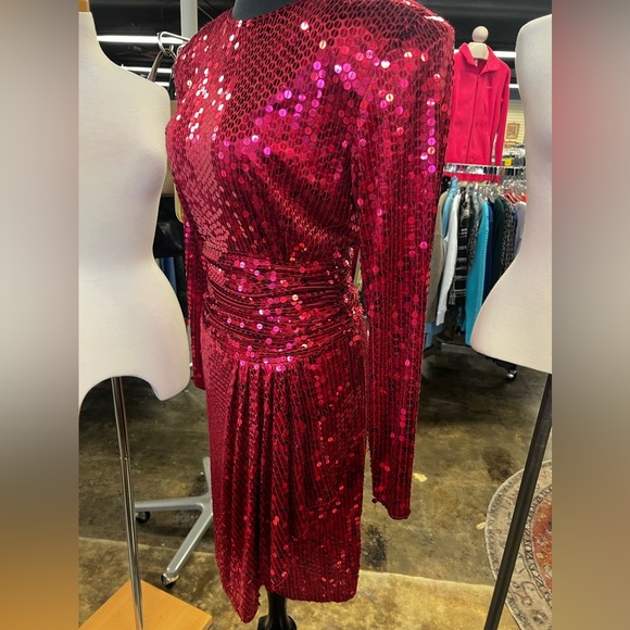 Oleg Cassini Red Sequin Cocktail Dress (Size 8)​ - Picture 5 of 7